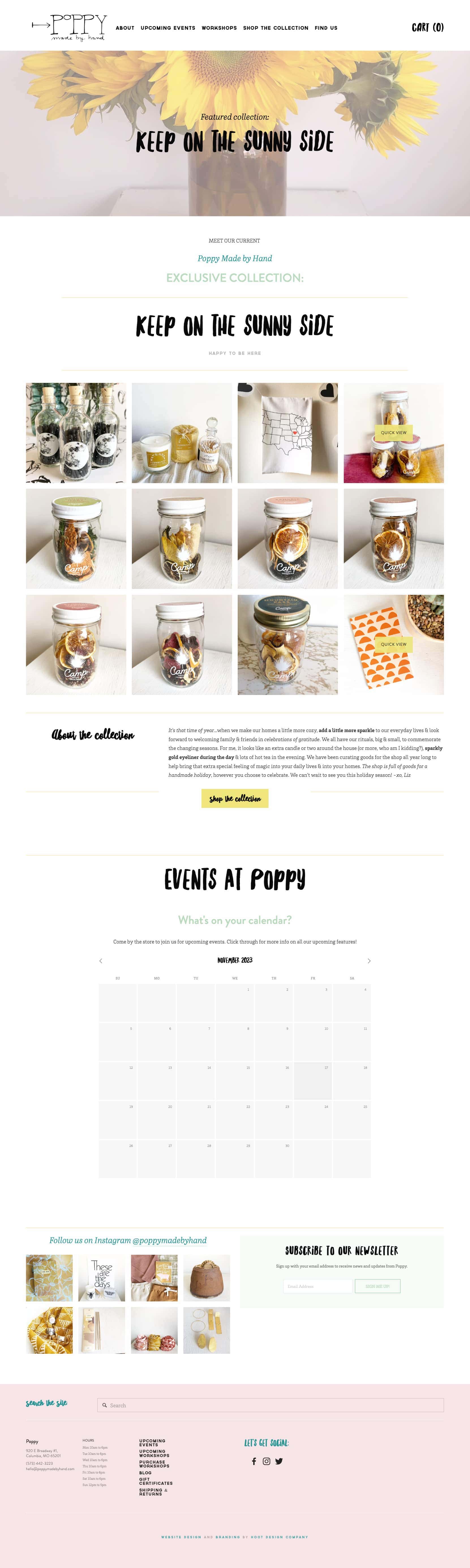 Squarespace Ecommerce Ex. 14: Poppy Made by Hand - Minimalist Design, Inviting Space