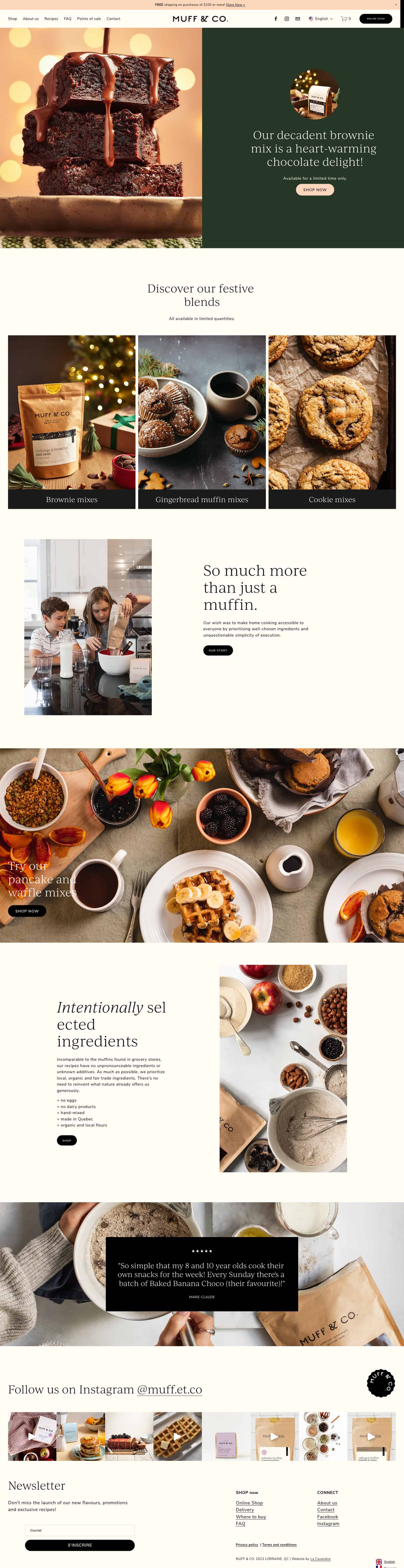 Squarespace Ecommerce Examples 3: Muff&Co - Streamlined UX/UI with a clean and inviting layout